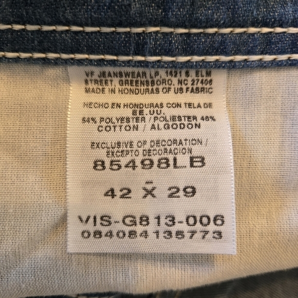 Wrangler Mens Vintage Blue Jeans Straight Leg Hook Front Denim 85498LB 42 x 29 - Picture 12 of 13